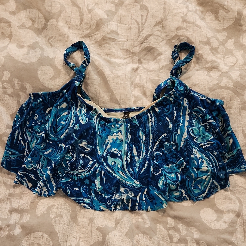 Torrid Blue Paisley Bikini Top
